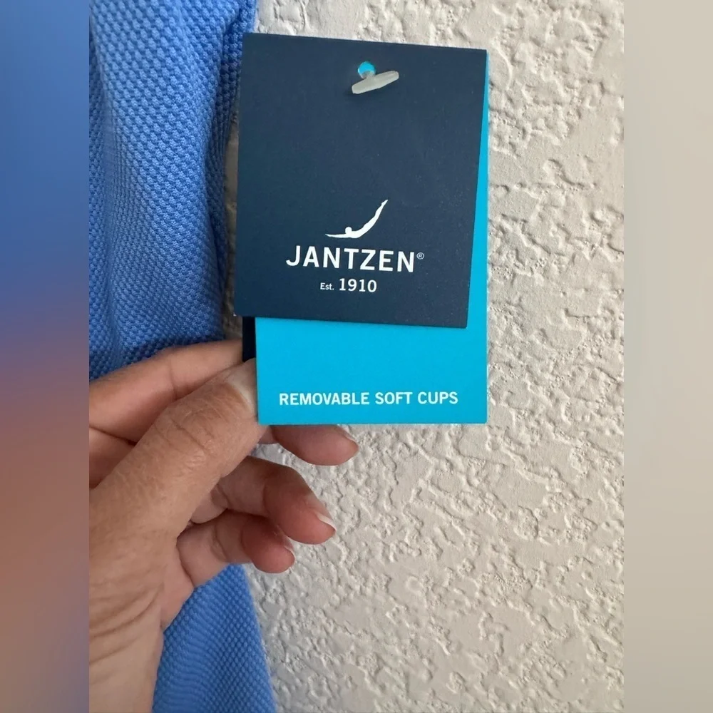 Jantzen One Piece Swimsuit Blue Removable Soft Cup Size 16